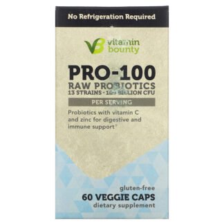 Vitamin Bounty, PRO-100 Raw Probiotics, 100 Billion CFU, 60 Veggie Caps