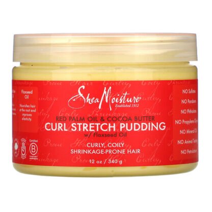 SheaMoisture, カールストレッチプディング、レッドパームオイル＆カカオバター、340g（12オンス）