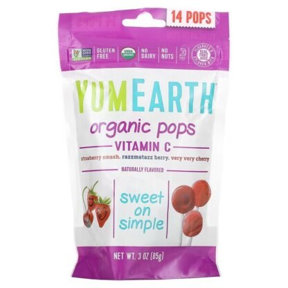 YumEarth, オーガニックビタミンCポップス、14本、85g（3oz）