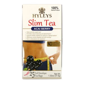 Hyleys Tea, Slim Tea, Acai Berry, 25 Foil Envelope Tea Bags, 0.05 oz (1.5 g) Each