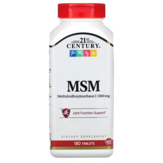 21st Century, MSM-1000マキシマムストレングス、1,000 mg、180錠