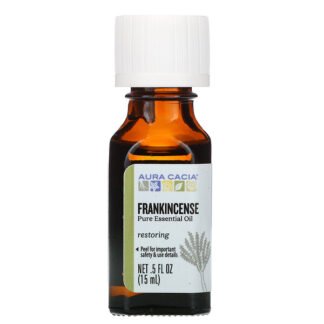 Aura Cacia, 100％ピュア エッセンシャルオイル、乳香、15ml（0.5液量オンス）
