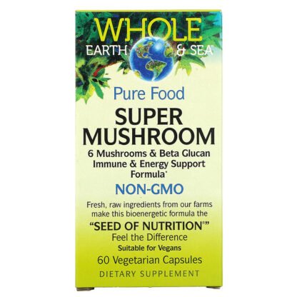 Natural Factors, ホールアース&シー、スーパーマッシュルーム、 60ベジタリアンカプセル
