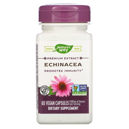Nature's Way, エキナセア、500mg、ヴィーガンカプセル60粒