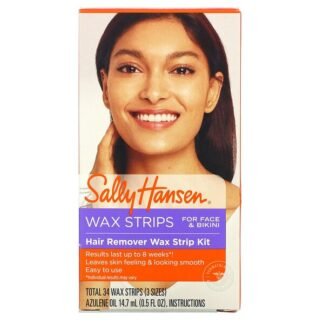 Sally Hansen, 脱毛ワックスストリップキット、34ワックスストリップ+フィニッシングオイル
