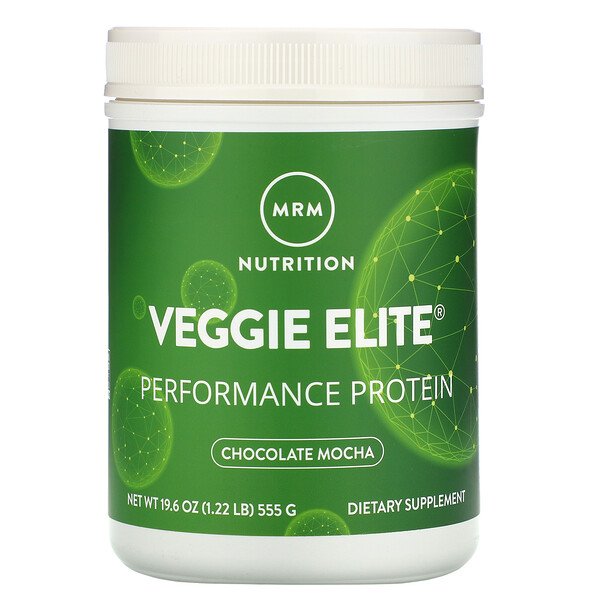 MRM, Veggie Elite(ベジーエリート)、パフォーマンスプロテイン、チョコレートモカ、555g(1.22ポンド)