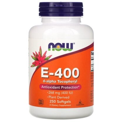 Now Foods, ナチュラルE-400、268mg、ソフトジェル250粒
