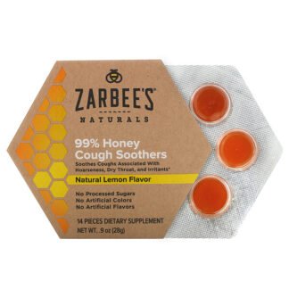 Zarbee's, 99％ハチミツコフスーザーズ、天然レモン風味、14個