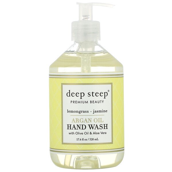 Deep Steep, アルガンオイルハンドウォッシュ、レモングラス-ジャスミン、520ml(17.6液量オンス)