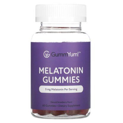 GummYum!, メラトニングミ、天然ストロベリー風味、2.5mg、グミ60粒