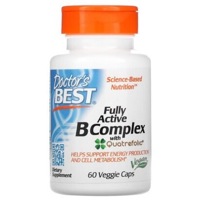 Doctor's Best, Quatrefolic（クアトレフォリック）配合フルアクティブBコンプレックスス、ベジカプセル60粒