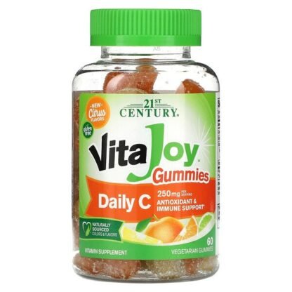 21st Century, ビタ（VitaJoy）デイリーCグミ、植物性グミ60粒