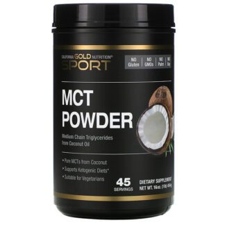California Gold Nutrition, MCTパウダー、ココナッツ＆プレバイオティクスアカシア繊維、454g（16oz）