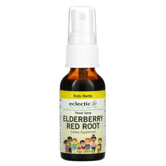 Eclectic Institute, キッズハーブス、喉スプレー、エルダーベリーレッドルート、30 ml（1 fl oz）