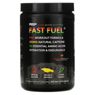 RSP Nutrition, Fast Fuel（ファーストフューエル）、プレワークアウトフォーミュラ、水分補給＆持久力、ジャマイカンアイランドパンチ、330g（11.64オンス）