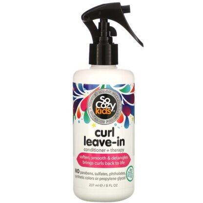 SoCozy, 子ども用、洗い流さないカールヘアコンディショナー＋セラピー、237ml（8液量オンス）