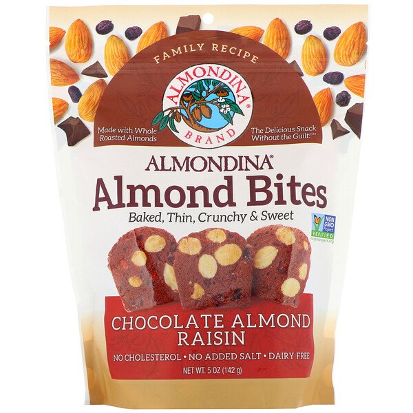 Almondina, アーモンドバイツ、チョコレートアーモンドレーズン、142g(5オンス)