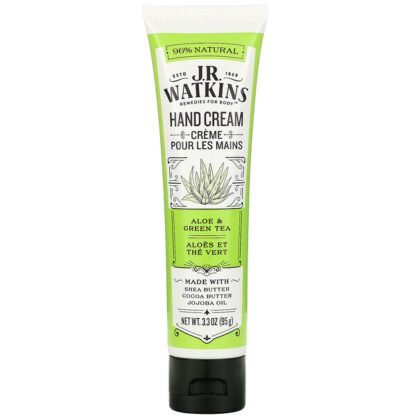 J R Watkins, Hand Cream, Aloe & Green Tea, 3.3 oz (95 g)