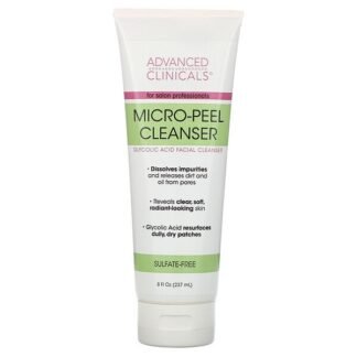 Advanced Clinicals, Micro-Peel Cleanser, Glycolic Acid Facial Cleanser, 8 fl oz (237 ml)