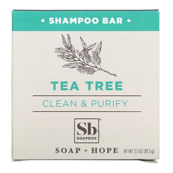 Soapbox, Clean & Purify, Shampoo Bar, Tea Tree, 1 Bar
