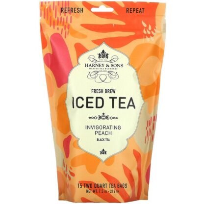 Harney & Sons, Fresh Brew Iced Tea, Invigorating Peach Black Tea, 7.5 oz (212 g)
