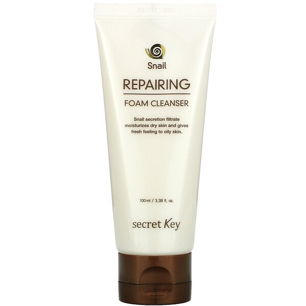 Secret Key, Snail Repairing Foam Cleanser, 3.38 fl oz (100 ml)