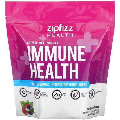 Zipfizz, Immune Health, Caffeine Free, Berry Flavor, 30 Packets, 0.35 oz (10 g)