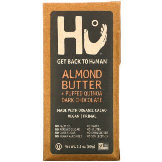 Hu, アーモンドバター＋パフキノアダークチョコレート、60g（2.1オンス）