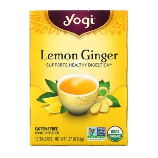 Yogi Tea, レモンジンジャー、カフェインフリー、ティーバッグ16袋、36g(1.27オンス)