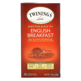 Twinings, イングリッシュブレックファスト紅茶、個包装ティーバッグ25袋、50g（1.76オンス）