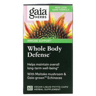 Gaia Herbs, DailyWellness、ホール・ボディ・ディフェンス、 Vegetarian Liquid Phyto-Caps(菜食主義液体植物性カプセル)、60錠