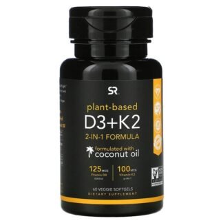 Sports Research, ビタミンK2＋D3、100mcg／125mcg、植物性ソフトジェル60粒
