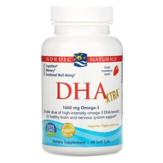 Nordic Naturals, DHA Xtra、ストロベリー、1,000 mg、60ソフトジェル