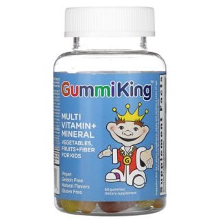 GummiKing, マルチビタミン＋ミネラル、野菜、果物、繊維配合、子ども用、グミ60粒