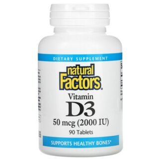 Natural Factors, Vitamin D3, 2000 IU, 90 Tablets