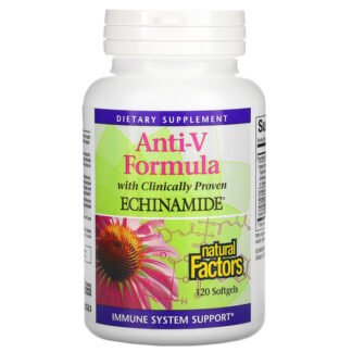Natural Factors, アンチ-Vフォーミュラ、臨床実験済みEchinamide（エキナマイド）、ソフトジェル120粒