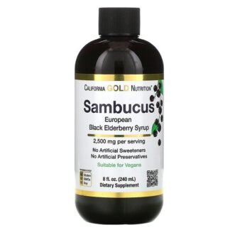 California Gold Nutrition, セイヨウニワトコブラックエルダーベリーシロップ、2,500mg、240ml（8液量オンス）