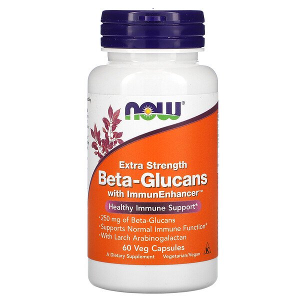 Now Foods, ベータグルカン、ImmunEnhancer(イミューンエンハンサー)を配合、高濃度タイプ、250mg、ベジカプセル60粒