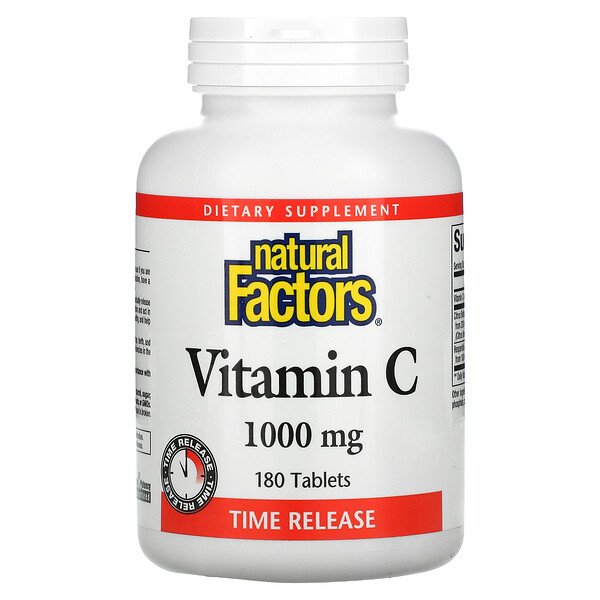 Natural Factors, ビタミンC、タイムリリース、1,000mg、180錠
