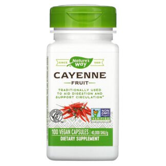 Nature's Way, カイエンフルーツ、40,000SHU/g、ヴィーガンカプセル100粒