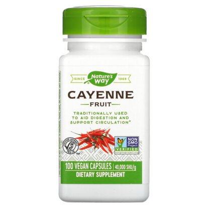 Nature's Way, カイエンフルーツ、40,000SHU/g、ヴィーガンカプセル100粒