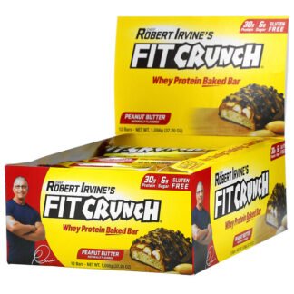 FITCRUNCH, ホエイプロテインベイクドバー、ピーナッツバター、12本、各88g（3.10オンス）