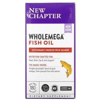 New Chapter, Wholemega™（ホールメガ）フィッシュオイル、ソフトジェル180粒