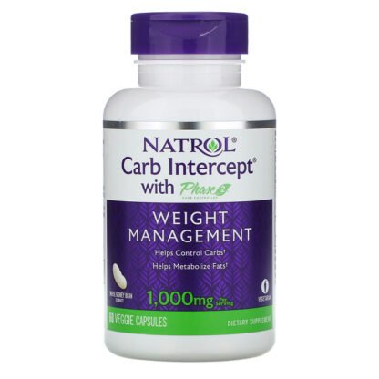 Natrol, 炭水化物インターセプト フェーズ2炭水化物コントローラー配合、1000mg、植物性粒60粒