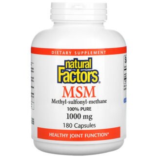 Natural Factors, MSM、メチルスルフォニルメタン、1,000 mg、180カプセル