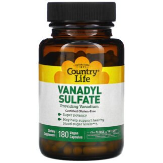 Country Life, Vanadyl Sulfate, 5,000 mcg, 180 Vegetarian Capsules
