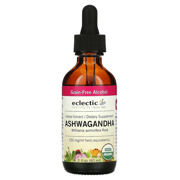 Eclectic Institute, オーガニックアシュワガンダ, 2液量オンス(60 ml)