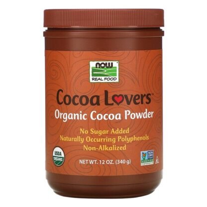 Now Foods, リアルフード、Cocoa Lovers（ココアラバーズ）、オーガニックココアパウダー、340g（12オンス）