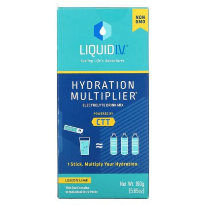 Liquid I.V., Hydration Multiplier, Electrolyte Drink Mix, Lemon Lime, 10 Stick Packs, 0.56 oz (16 g) Each