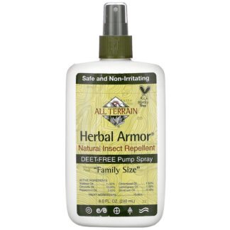 All Terrain, Herbal Armor、天然虫除け、ディート不使用ポンプスプレー、 8.0 液量オンス(240 ml)